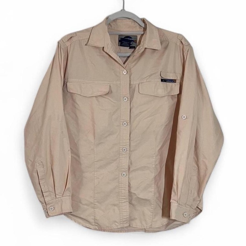 Ex Officio Travel Wear Light Yellow Utility Shirt Women’s 10/12 Button Down